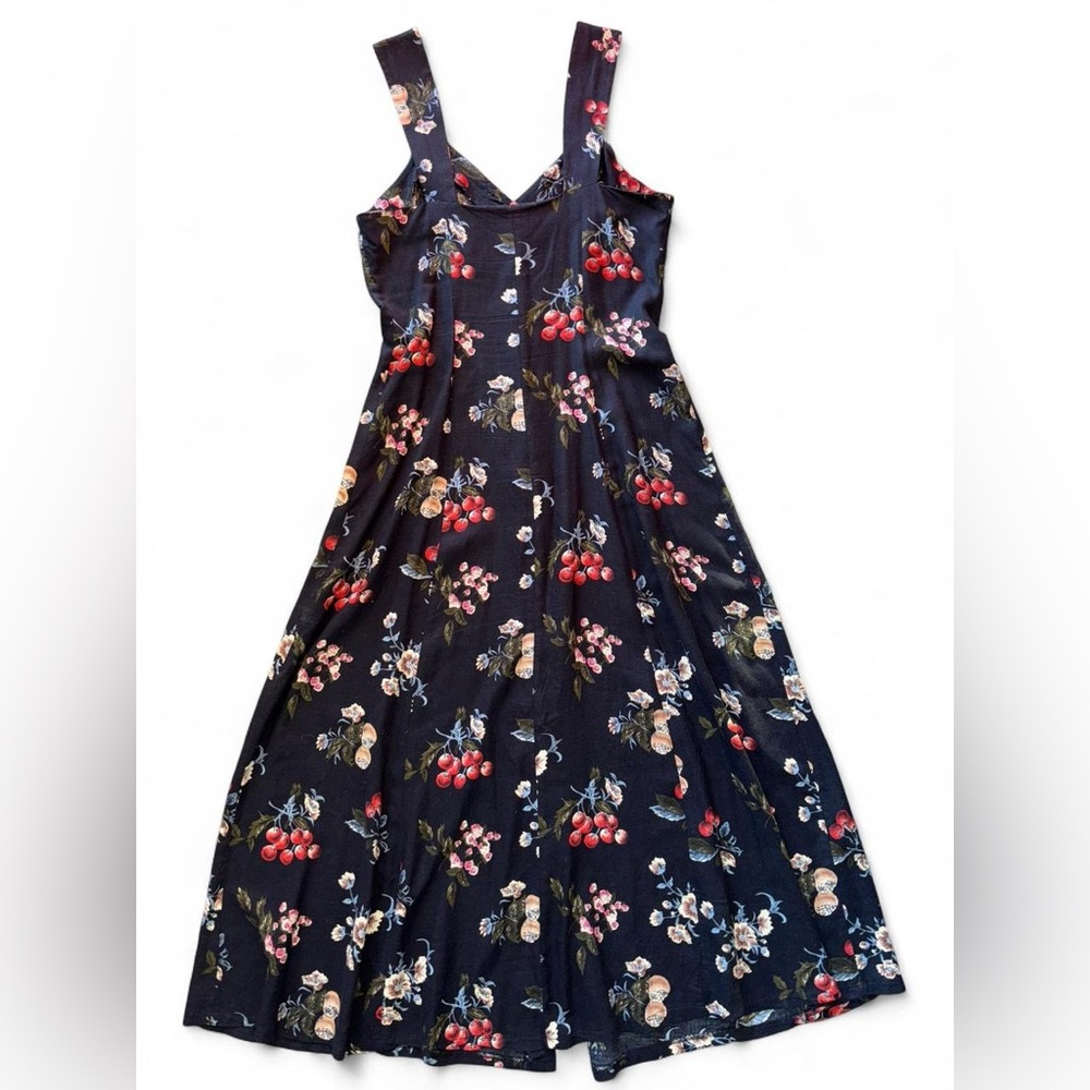 Vintage Cherry Print Maxi Dress, Size Medium, Cottagecore, Fairycore - Picture 4 of 4
